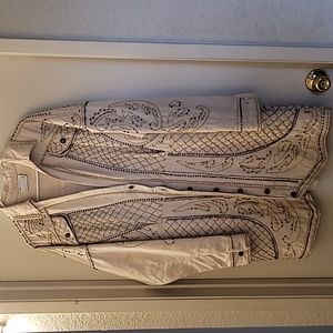 DENIM COWBOY INSIPIRED BEADDED SHIRT DRESS